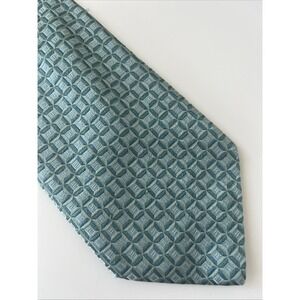 John W Nordstrom Spring Green Textured Geometric Silk Tie Hand Made in Italy 58"